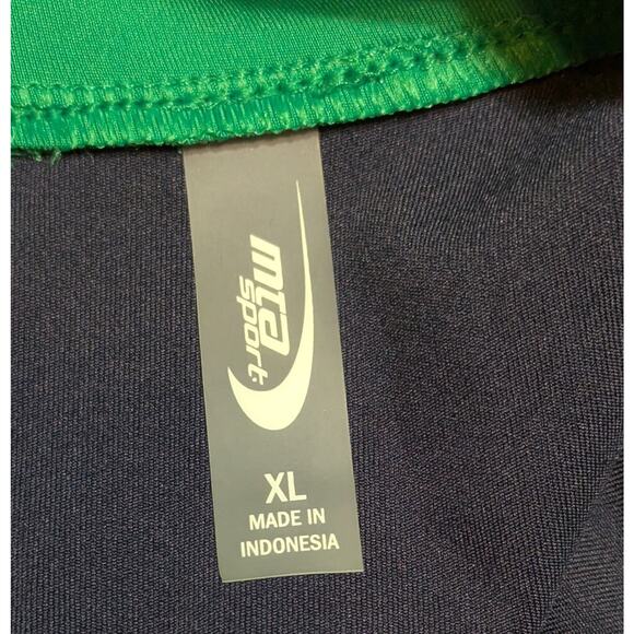 MTA Sport Tank Top Womens XL Navy Blue Green Fast Dri Athletic Cropped Zip Gym - Picture 7 of 8